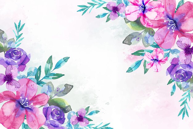 Fondo floral de acuarela pintado a mano