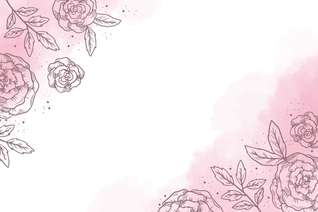 Fondo floral de acuarela pintado a mano