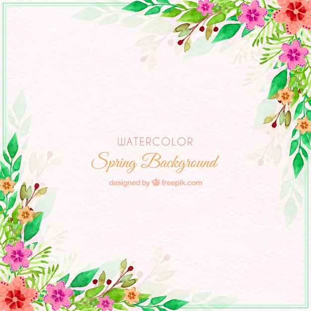 Fondo floral acuarela primavera
