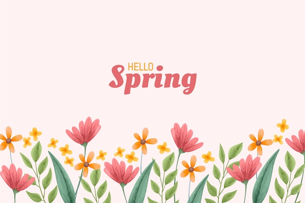 Vector gratuito fondo floral acuarela para la primavera