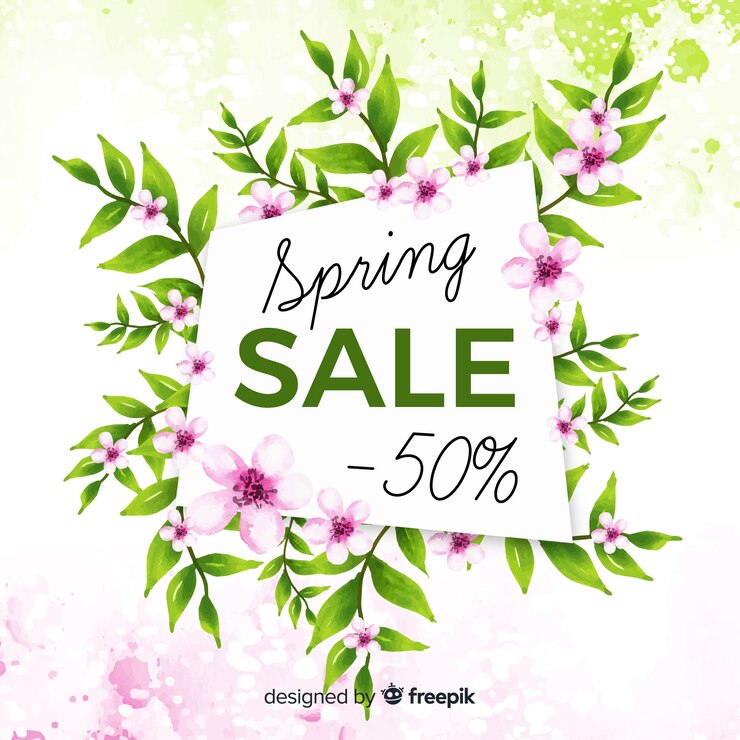 Vector gratuito fondo floral acuarela rebajas primavera