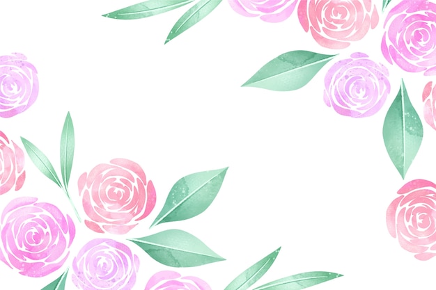 Fondo floral acuarela rosas de colores pastel