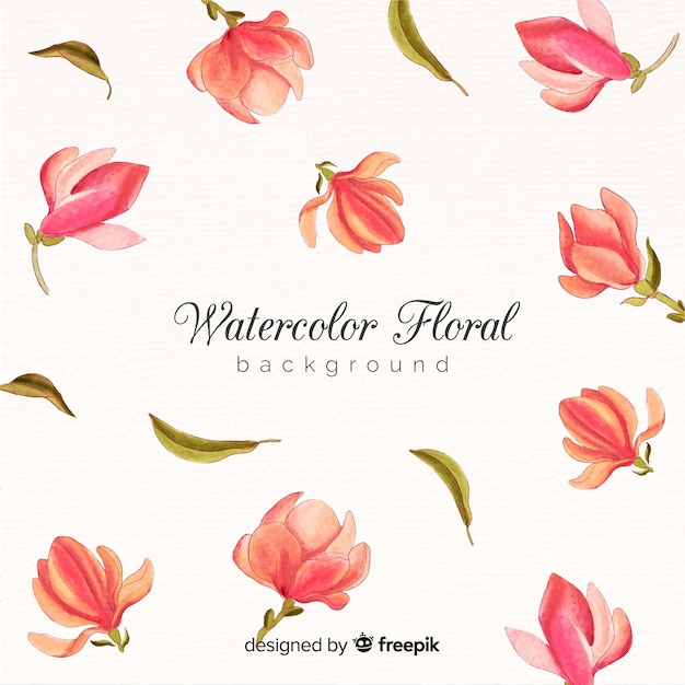 Vector gratuito fondo floral en acuarela