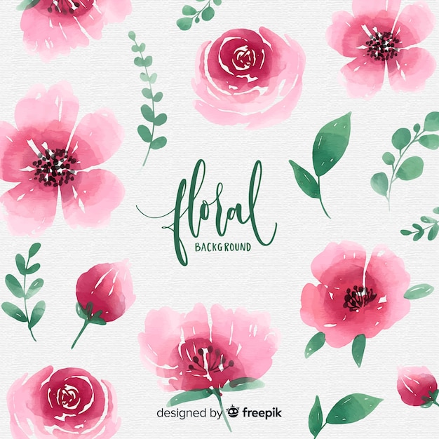 Vector gratuito fondo floral en acuarela