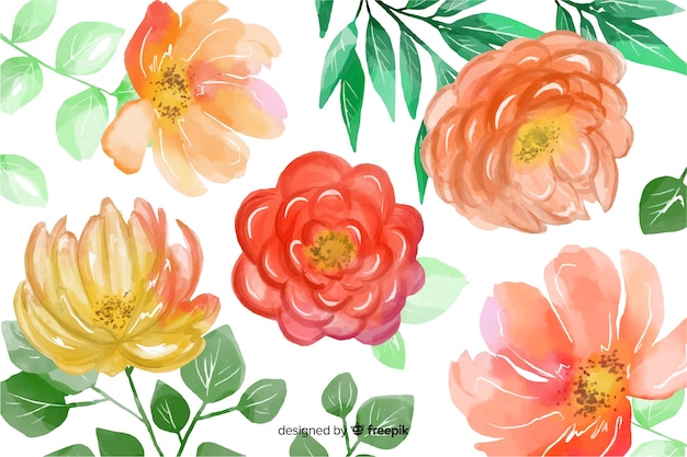 Vector gratuito fondo floral acuarela