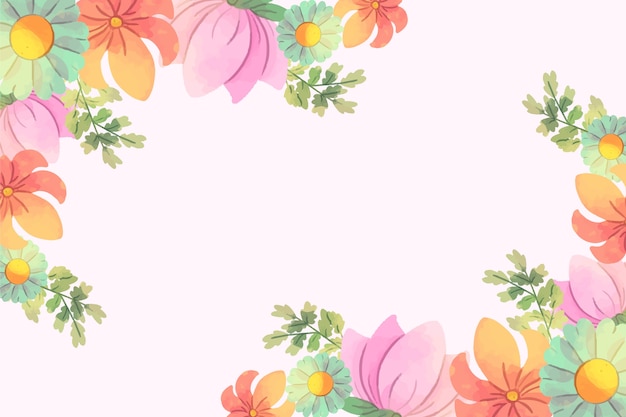 Vector gratuito fondo floral acuarela