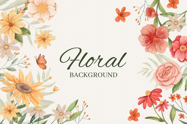 Fondo floral acuarela