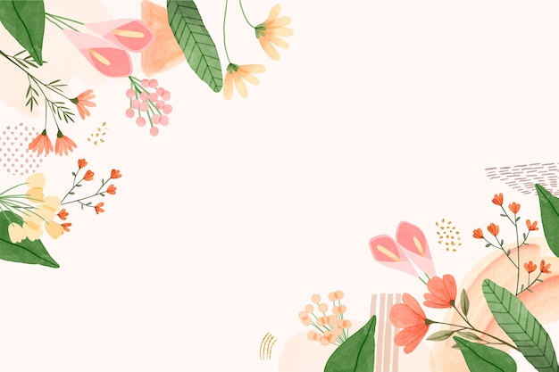 Vector gratuito fondo floral acuarela