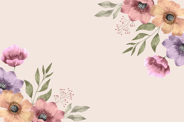 Vector gratuito fondo floral acuarela