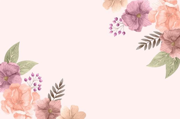 Vector gratuito fondo floral acuarela