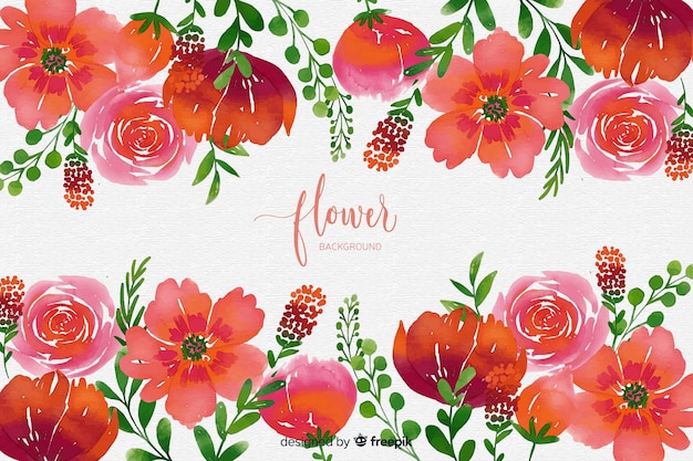 Vector gratuito fondo floral de la acuarela