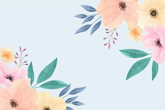 Vector gratuito fondo floral acuarela