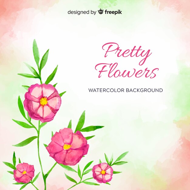 Fondo floral en acuareltas