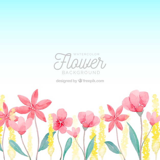 Fondo floral adorable en acuarela