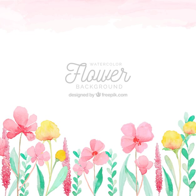 Fondo floral adorable en acuarela