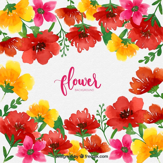 Vector gratuito fondo floral adorable en acuarela