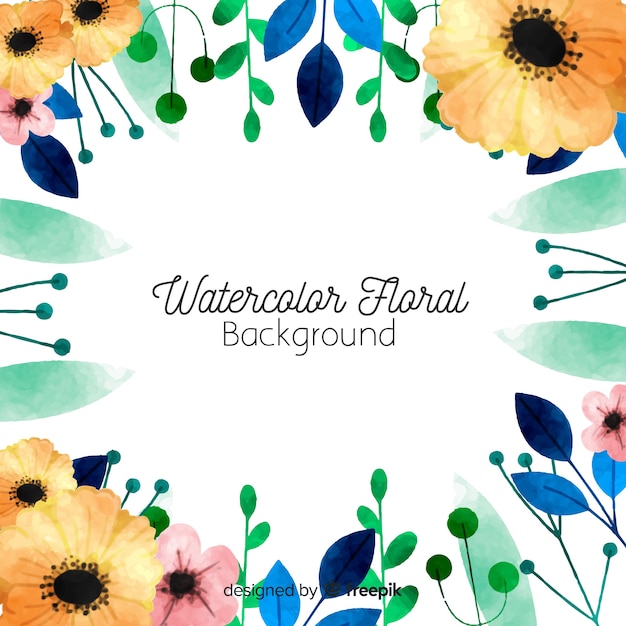 Fondo floral adorable en acuarela