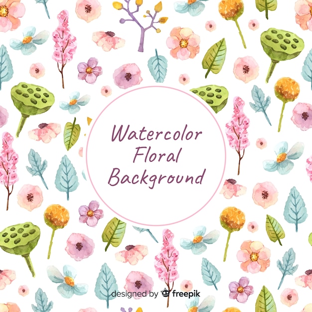 Vector gratuito fondo floral adorable en acuarela