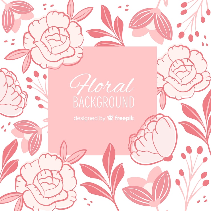 Vector gratuito fondo floral adorable dibujado a mano