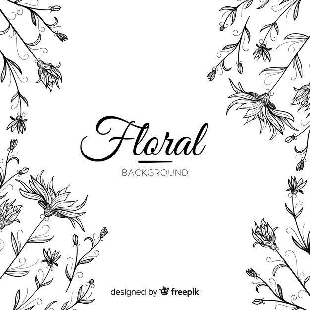 Fondo floral adorable dibujado a mano