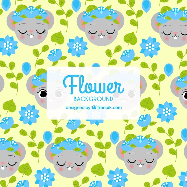 Vector gratuito fondo floral adorable con diseño plano