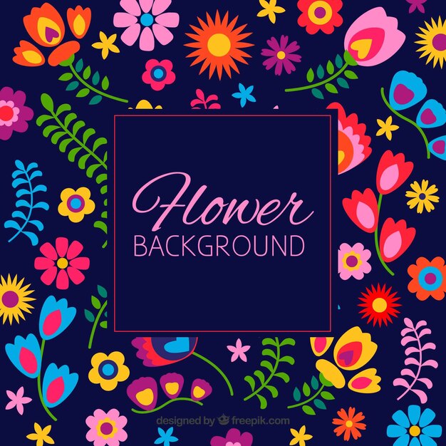 Fondo floral adorable con diseño plano