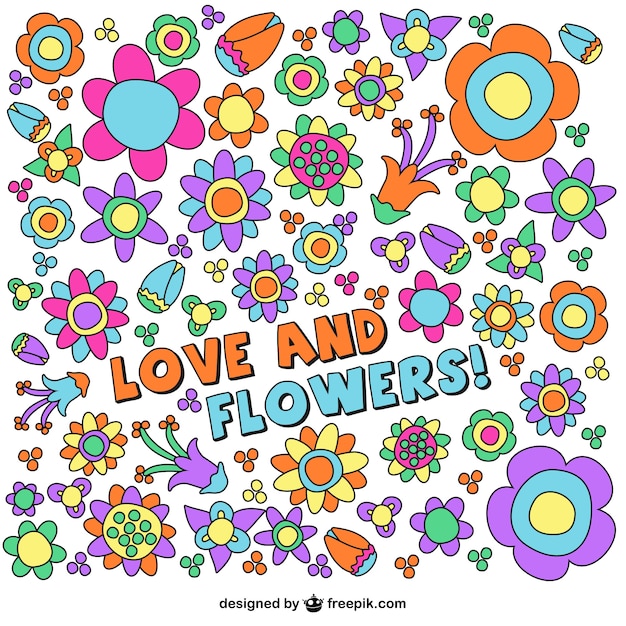 Vector gratuito fondo floral de amor y flores