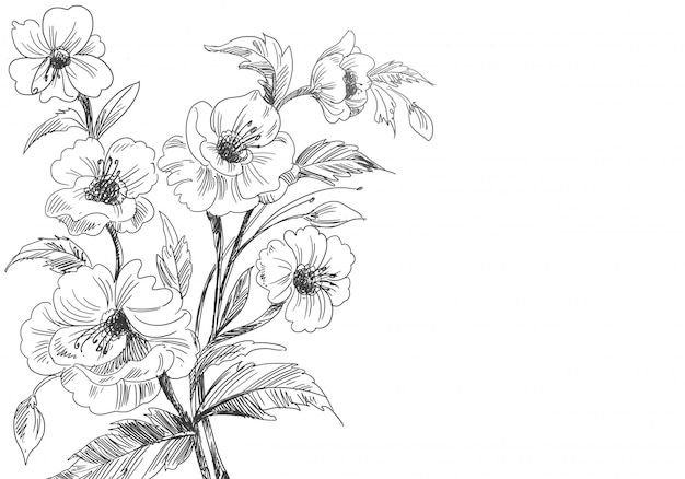 Fondo floral artístico dibujo decorativo
