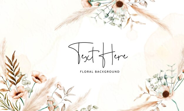 fondo floral bohemio con hermosa flor de amapola