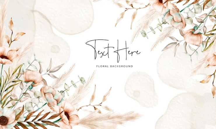 fondo floral bohemio con hermosa flor de amapola