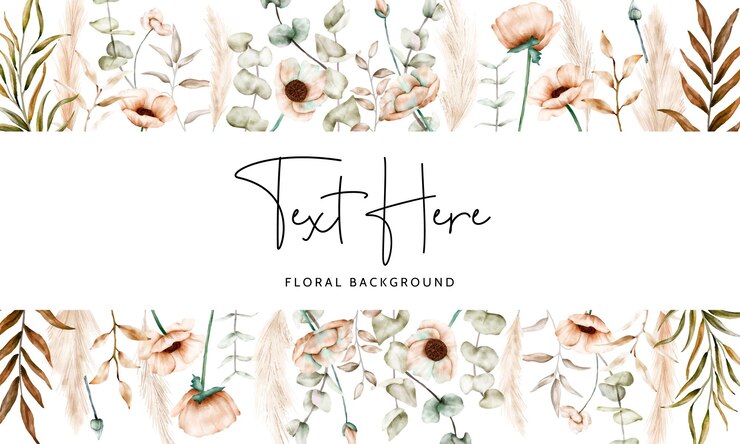 fondo floral bohemio con hermosa flor de amapola