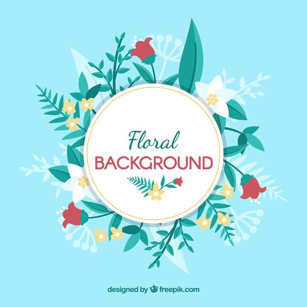 Vector gratuito fondo floral bonito con diseño plano