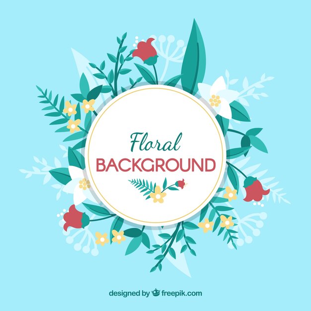 Fondo floral bonito con diseño plano