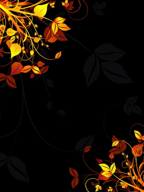 Fondo floral en colores de otoño