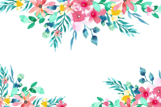 Vector gratuito fondo floral colorido acuarela