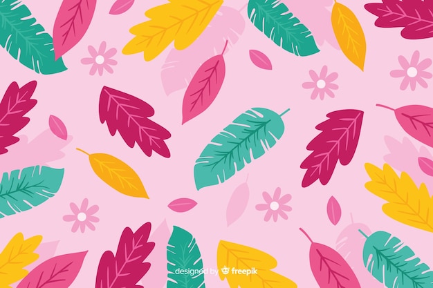 Vector gratuito fondo floral colorido dibujado a mano