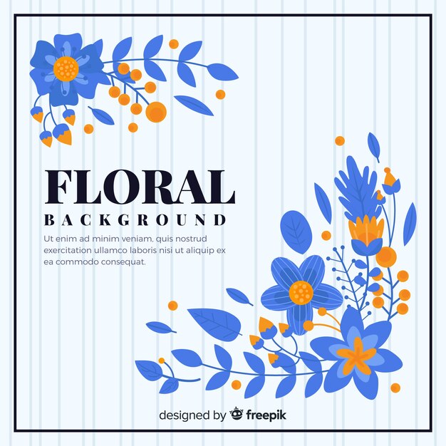 Fondo floral colorido con diseño plano