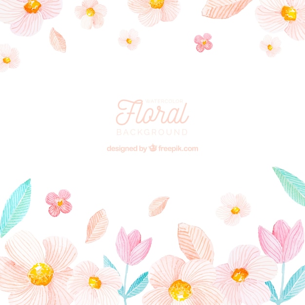 Fondo floral colorido en estilo acuarela