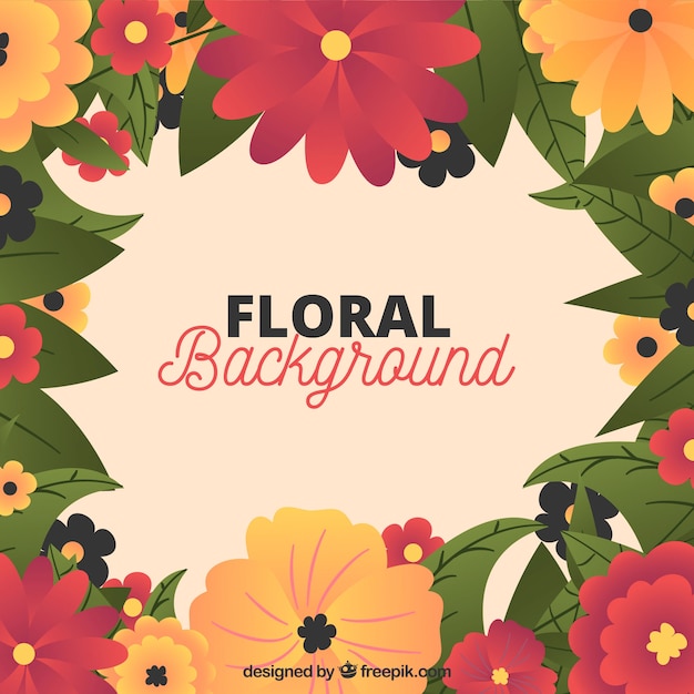 Vector gratuito fondo floral colorido en estilo plano