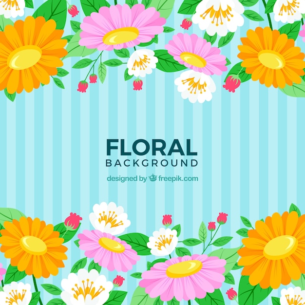 Vector gratuito fondo floral colorido en estilo plano