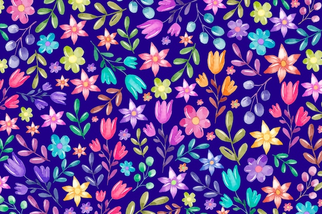 Vector gratuito fondo floral colorido