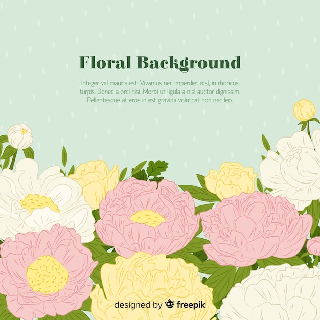 Vector gratuito fondo floral con concepto de peonía