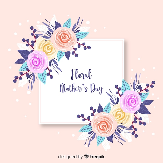 Vector gratuito fondo floral del día de la madre
