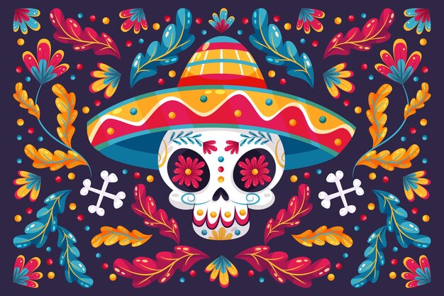 Fondo floral del día de muertos