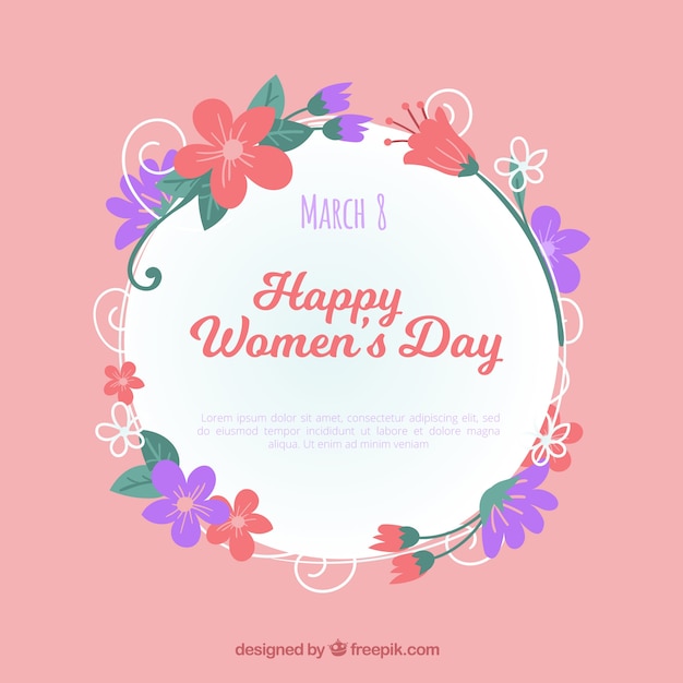 Vector gratuito fondo floral del día de la mujer