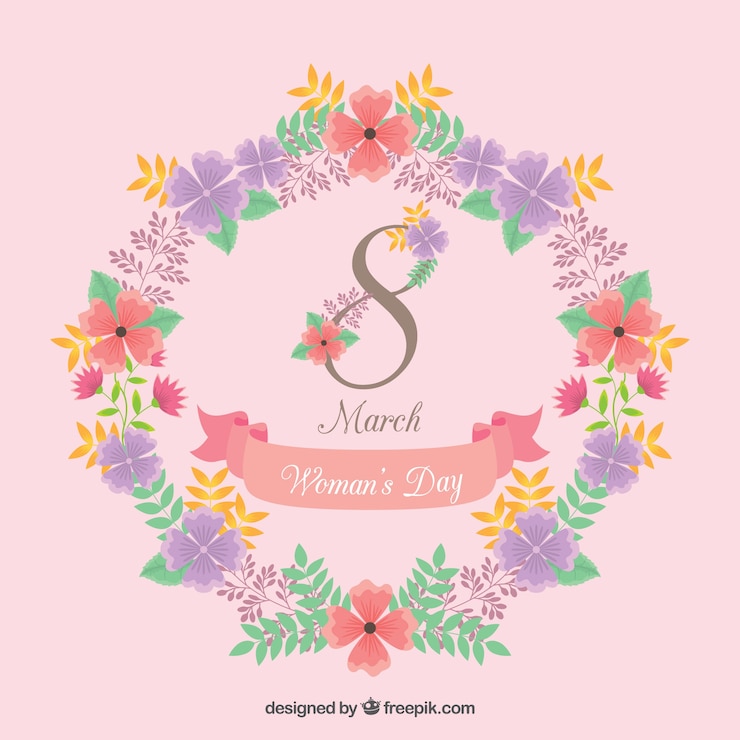 Vector gratuito fondo floral del día de la mujer