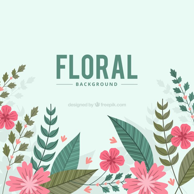Fondo floral dibujado a mano con estilo colorido