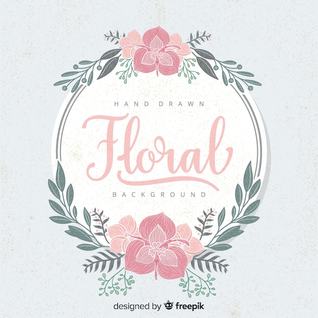 Vector gratuito fondo floral dibujado mano vintage