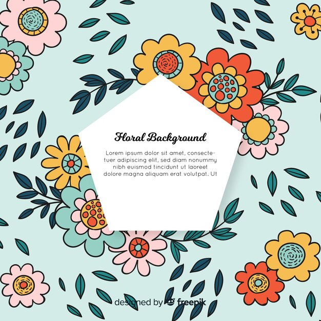 Fondo floral dibujado a mano