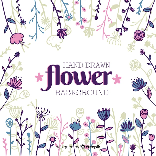 Fondo floral dibujado a mano